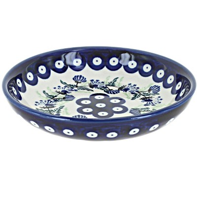 Blue Rose Polish Pottery 1952 Zaklady Large Shallow Dish