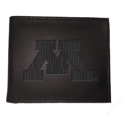 Evergreen NCAA Minnesota Golden Gophers Black Leather Bifold Wallet Officially Licensed with Gift Box