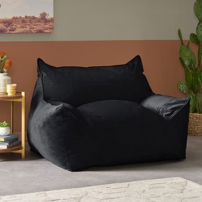 Lyngins Velvet Bean Bag Chairs for Kids and Adults,Comfy Lazy Chairs with Armrests for Living Room