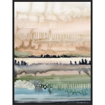 23" x 30" Mesa Horizon Strata I by Grace Popp Framed Canvas Wall Art Print - Amanti Art: Modern Decor, Earth Tone Lithograph