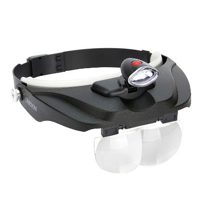 CARSON® MagniVisor™ Deluxe LED Head Visor Magnifier in Black