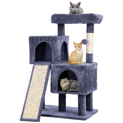 BestMassage Cat Tree 36 Inch Cat Tower Multi-Level Cat Activity Center with Spacious Condos Scratching Posts and Ramp for Indoor Cats