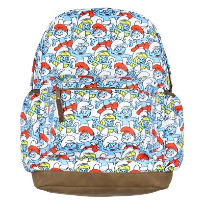 Intimo The Smurfs Backpack Smurfette Papa & Brainy Smurf Design Tech Laptop Bag Daypack Multicolored
