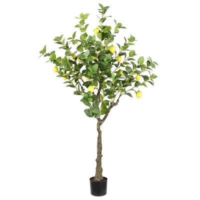 Artificial Tree - Faux 60" Potted Lemon Tree - FXP2011 - Green/Yellow - Safavieh