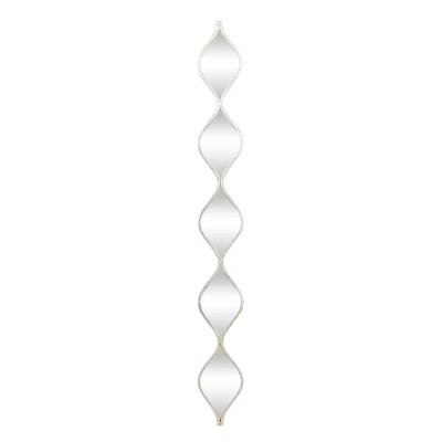 59"x7" Metal Slim Stacked Chain 5 Layer Wall Mirror with Tear Drop Pattern - Olivia & May