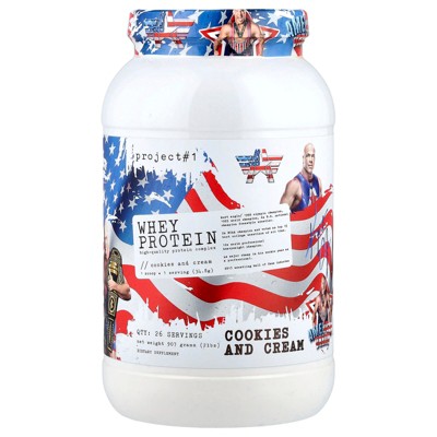 Project 1 Nutrition Whey Protein, High-Quality Protein Complex, American Dream, Cookies and Cream, 2 lbs (907 g)