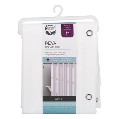 Zenna Home 72 in. H X 70 in. W White Solid Shower Curtain Liner PEVA Heavyweight