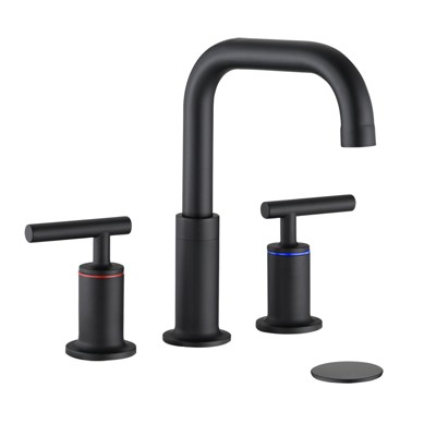PROOX 8 in. Widespread Double-Handle Bathroom Faucet with Pop Up Drain