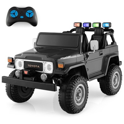 Costway 2 Seater Ride On Truck Car 12V Licensed Toyota FJ40 RC w/ Laser Light & Music