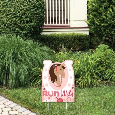Big Dot of Happiness Run Wild Horses - Outdoor Lawn Sign - Pony Birthday Party Yard Sign - 1 Piece