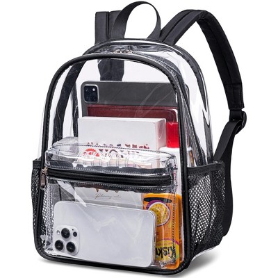 Clear Mini Backpack Stadium Events Approved  Small Transparent Bag Plastic See Through Backpacks for Work Festival Security Travel