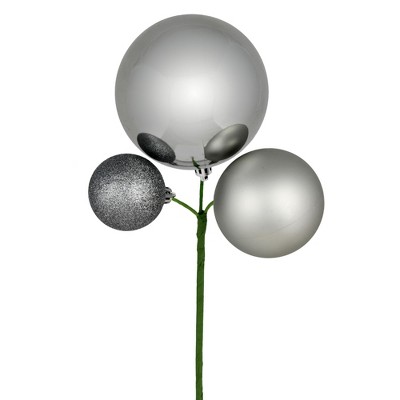 Vickerman 18" Ball Ornament Christmas Pick, 3 per Bag