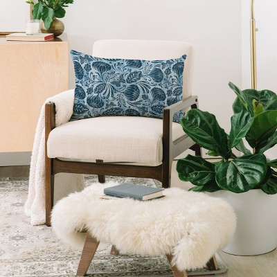 Heather Dutton Arabella Washed Indigo Oblong Throw Pillow - Society6