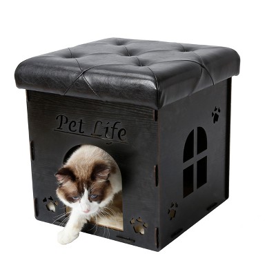 Pet Life Kitty Kallapse Collapsible Folding Cat House Bed Ottoman Bench Furniture