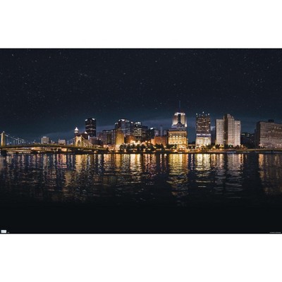 Trends International Cityscapes - Pittsburgh, Pennsylvania Framed Wall Poster Prints