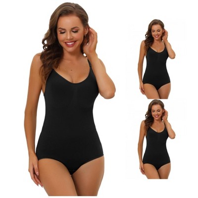 INSPIRE CHIC Women's Shaping Tummy Control Adjustable Straps Sculpting Adult Leotard 3 Packs