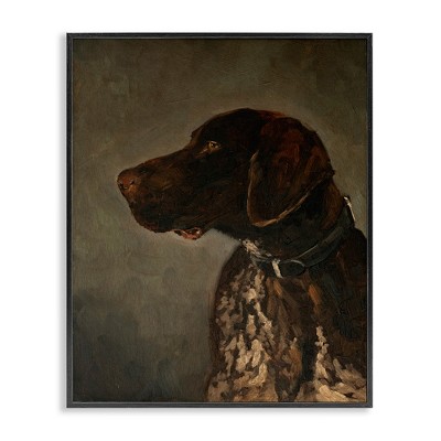 Stupell Industries Traditional Pointer Dog Portrait Black Framed Giclee Art