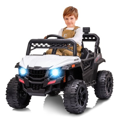 12V Kids Ride On Truck Car Electric Ride On Toy for Toddles with Remote Control, Spring Suspension, Led Lights, Music