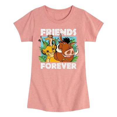 Girls' - Disney - Simba Pumbaa, & Timon Fitted Short Sleeve Graphic T-Shirt