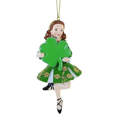 4.25 In Irish Lucky Girl Christmas Saint Patricks Day Tree Ornaments