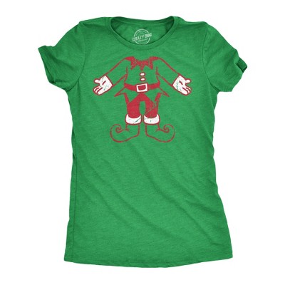 Womens Elf Body T Shirt Funny Cute Xmas Party Santas Helper Tee for Ladies - Crazy Dog Women's T Shirt Gift For Christmas