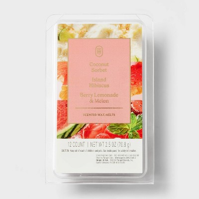 12ct Wax Melts 2.5oz Island Getaway/Coconut Sorbet/Island Hibiscus/Berry Lemonade/Melon - Threshold™