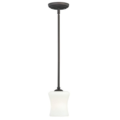 VAXCEL Poirot Bronze Mini Pendant Ceiling Light White Glass
