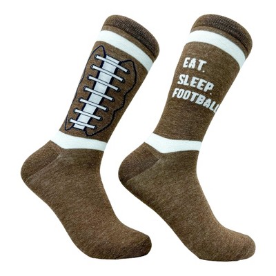 Crazy Dog Men's Eat Sleep Football Socks Funny Pigskin Gridiron Lovers Footwear