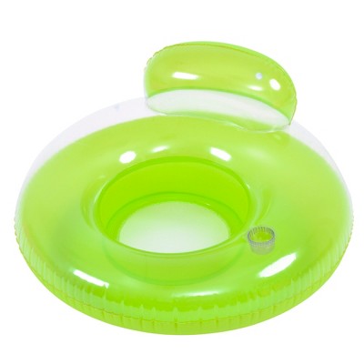 Pool Central Inflatable Inner Tube Swimming Pool Float with Backrest - 46.5" - Green