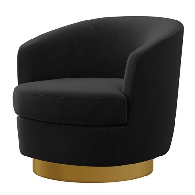 HYLEORY Velvet Swivel Accent Chair Barrel Chair, 360° Swivel Chair, Makeup Vanity Stool Modern Accent Chair for Living room Bedroom