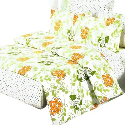 Slickblue Full Size 5-Piece Leaf Print Comforter Set, Shrinkproof Fabric, Bedding Set, Green Tones