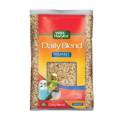 Wild Harvest Daily Blend Nutrition Diet Grain Flavor Parakeet, Canary and Finch Dry Bird Food - 10lbs