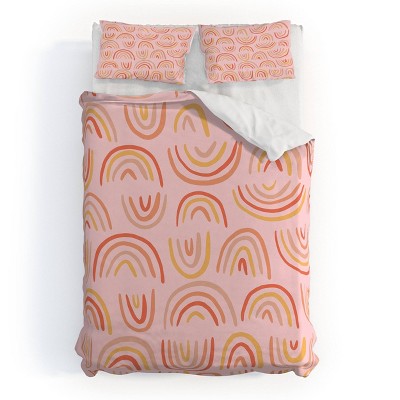 Deny Designs Kids' Doodle by Meg Rainbow Print Duvet and Sham Set