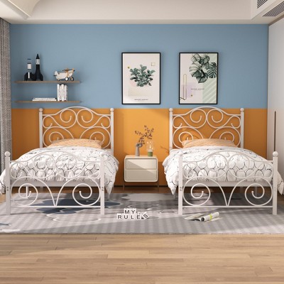 VECELO Bed Frame with Headboard and Footboard