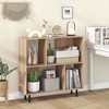 Costway Open Shelf Bookcase Mid Century Modern Cube Bookshelf with 4 Compartments Natural/White/Black - 2 of 4