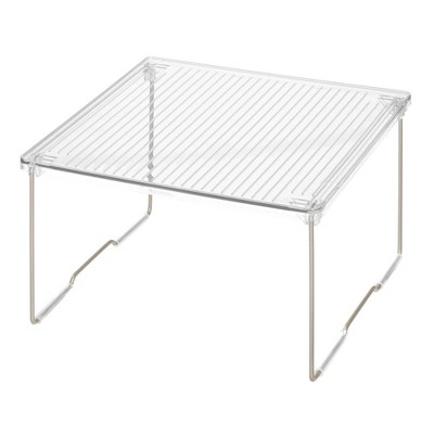 InterDesign Plastic Stackable Cabinet Shelf Riser for Storage Satin