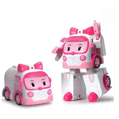 Robocar Poli Amber 4" Transforming Robot¨CEmergency Vehicle Action Figure,Rescue Team Playset|Early Learning Toy Gift for Boys & Girls