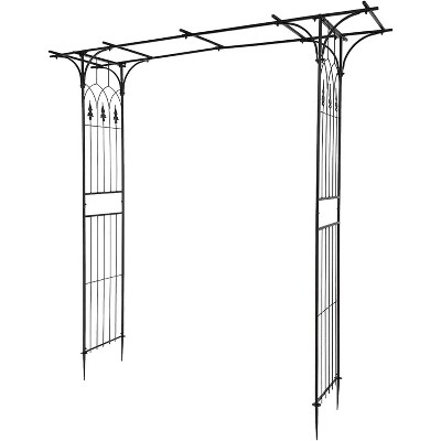 VINGLI Garden Arbor, Arch Archway for Wedding Ceremony Party, Steel Garden Trellis for Plant Climbing, Backyard, Lawn