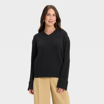 Women's Cozy Knit Boxy Pullover Sweater - A New Day™