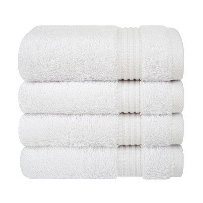 American Soft Linen 100% Cotton Turkish Premium Quality 4 Piece Washcloth Set, 13x13 inches Washcloth Hand Face Towels for Bathroom and Kitchen