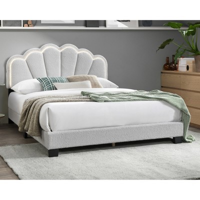 Queen Size Platform Bed with Upholstered Headboard for Bedroom