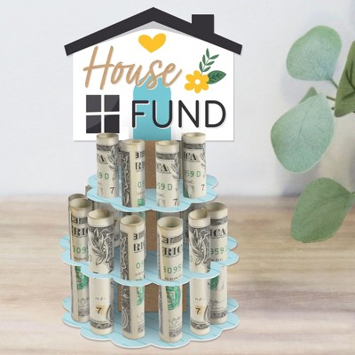 Big Dot of Happiness House Fund - DIY Wedding or Engagement Party Money Holder Gift - Cash Cake