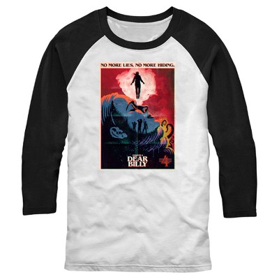 Men's Stranger Things Retro Dear Billy Poster Baseball Tee