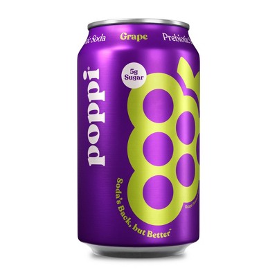 Poppi Grape Prebiotic Beverage - 12 fl oz Can