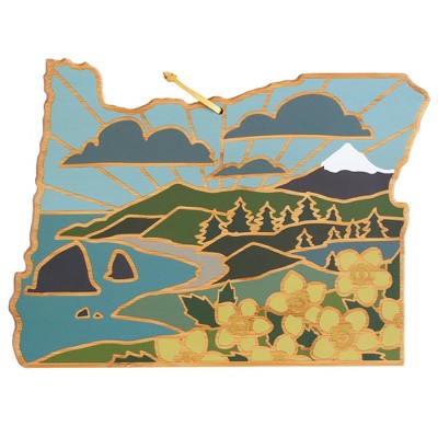 Totally Bamboo Oregon Summer Stokes Cutting Board: Lightweight Multicolored Bamboo, 14.5" x 10.75", Hand Wash, 1.98 lbs