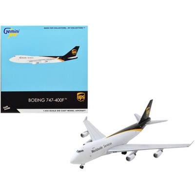 Boeing 747-400F Commercial Aircraft "UPS Worldwide Services" White with Brown Tail 1/400 Diecast Model Airplane by GeminiJets