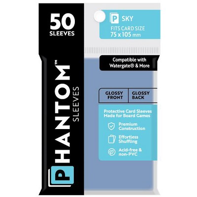 Phantom Sleeves: "Sky Size" (75mm x 105mm) - Gloss/Gloss (50) (Compatible with: Watergate® and More)