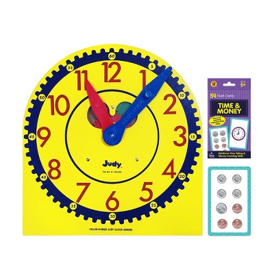Carson Dellosa Education Flash Cards and Judy Clock Set, Grade K-3 (1 clock, 54 flash cards)