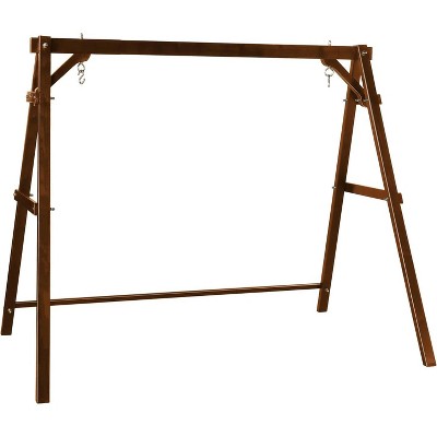 VINGLI Heavy Duty 660 LBS Wooden Swing Frame with Extra Bottom Connection Board, A-Frame Porch Swing Bench Stand for 5 FT Swing Chair