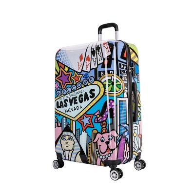 InUSA Lightweight Hardside Large Checked Spinner Suitcase
